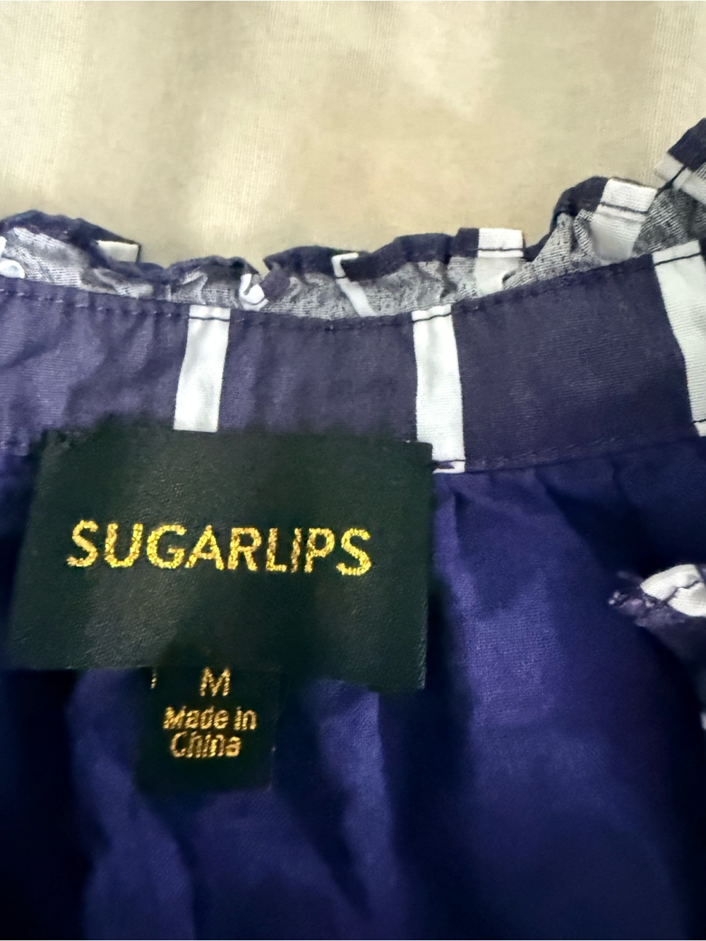 Sugarlips Navy and White Striped Tiered Mini Dress - Picture 4 of 4